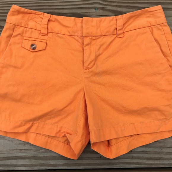 Ann Taylor Loft Women Short Shorts Orange Cotton - Picture 2 of 8
